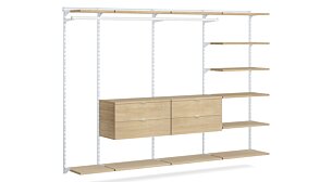 WALK-IN L-354 Schranksystem | 295x200x45 cm | eiche/weiß