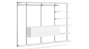WALK-IN L-354 Schranksystem | 295x200x45 cm | weiß/grau