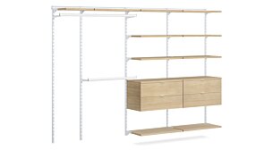 WALK-IN L-357 Schranksystem | 295x200x45 cm | eiche/weiß