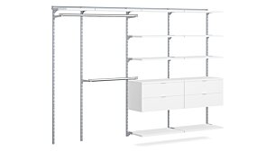 WALK-IN L-357 Schranksystem | 295x200x45 cm | weiß/grau