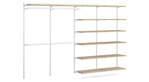 WALK-IN L-403 Regalsystem Kleiderschrank | 330x200x43 cm | eiche/weiß