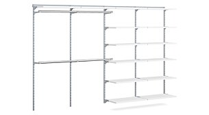 WALK-IN L-403 Regalsystem Kleiderschrank | 330x200x43 cm | weiß/grau