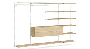 WALK-IN L-404 Schranksystem | 330x200x45 cm | eiche/weiß