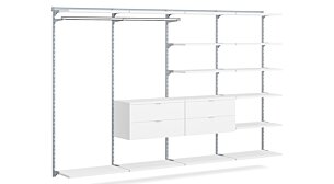 WALK-IN L-404 Schranksystem | 330x200x45 cm | weiß/grau
