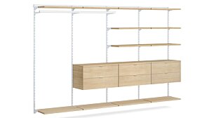 WALK-IN L-406 Schranksystem | 330x200x45 cm | eiche/weiß