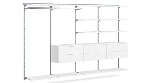 WALK-IN L-406 Wardrobe System | 330x200x45 cm (LxHxD) | white/grey