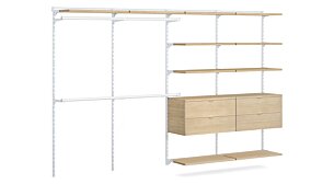 WALK-IN L-407 Schranksystem | 330x200x45 cm | eiche/weiß