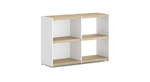YOMO 2x2 Regalsystem | 113x79x35 cm | eiche/weiß