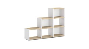 YOMO 3x3 Stufenregal | 168x116x35 cm | eiche/weiß