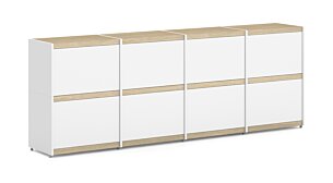 YOMO 4x2-P Sideboard | 224x79x35 cm (LxHxD) | oak/white