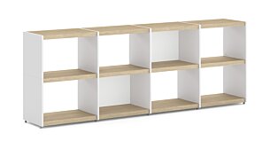 YOMO 4x2 Regalsystem | 224x79x35 cm | Dekor eiche