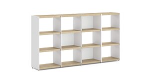YOMO 4x3 Regalsystem | 224x116x35 cm | eiche/weiß