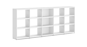 YOMO 5x3 Regalsystem | 280x116x35 cm (LxHxT) | Dekor weiß