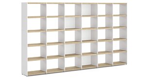 YOMO 6x5 Regalsystem | 335x189x35 cm | eiche/weiß