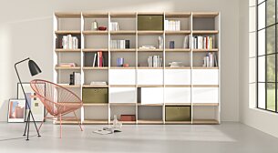 YOMO 6x6-P Shelving Unit with Doors | 335x225x35 cm | oak/white