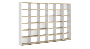 YOMO 6x6 Regalsystem | 335x225x35 cm | eiche/weiß