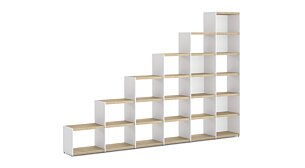 YOMO 6x6 Stufenregal | 335x225x35 cm | eiche/weiß