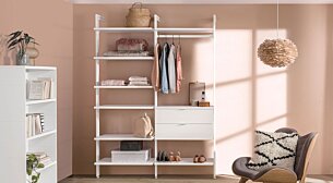 CLOS-IT W-204 Regalsystem Kleiderschrank | Dekor weiß