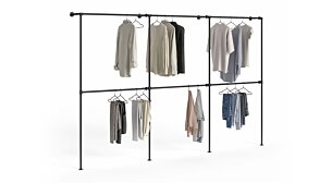 PIPE W-301 Clothes rail system | black