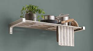 SUMO+BELT Metal Wall Shelf | 80x30 cm | stainless steel