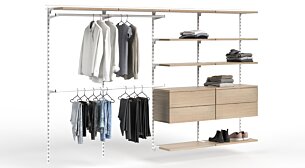 WALK-IN L-407 Schranksystem | 330x200x45 cm (LxHxT) | Dekor eiche