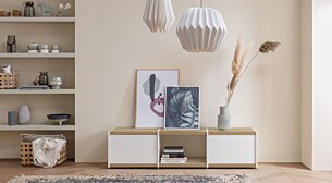 YOMO 3x1-P Lowboard | 168x42x35 cm (LxHxD) | oak/white