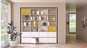 YOMO 4x6-P Bookshelf | 224x225x35 cm | oak/white