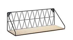 DIAMOND Hängeregal Metall | 40x13x13 cm | schwarz