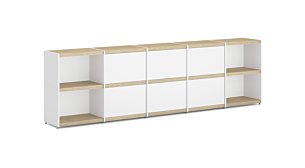 YOMO Wohnregal online bestellen | REGALRAUM YOMO 3x1 Regalsystem | 168x42x35 cm (LxHxT) | eicheweiß