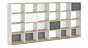 YOMO 6x4-P Regalsystem | 335x152x35 cm | eiche/weiÃŸ/stone