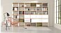 Book Storage YOMO - shelving unit oak/white with doors and backboards