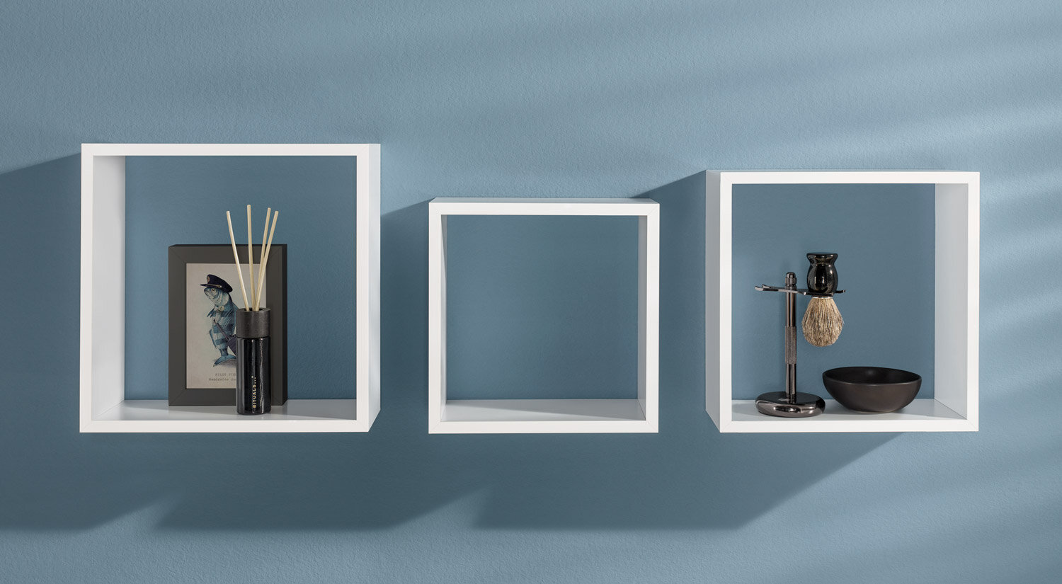 FRAME Cube Wall Shelf Set Black, White, Oak