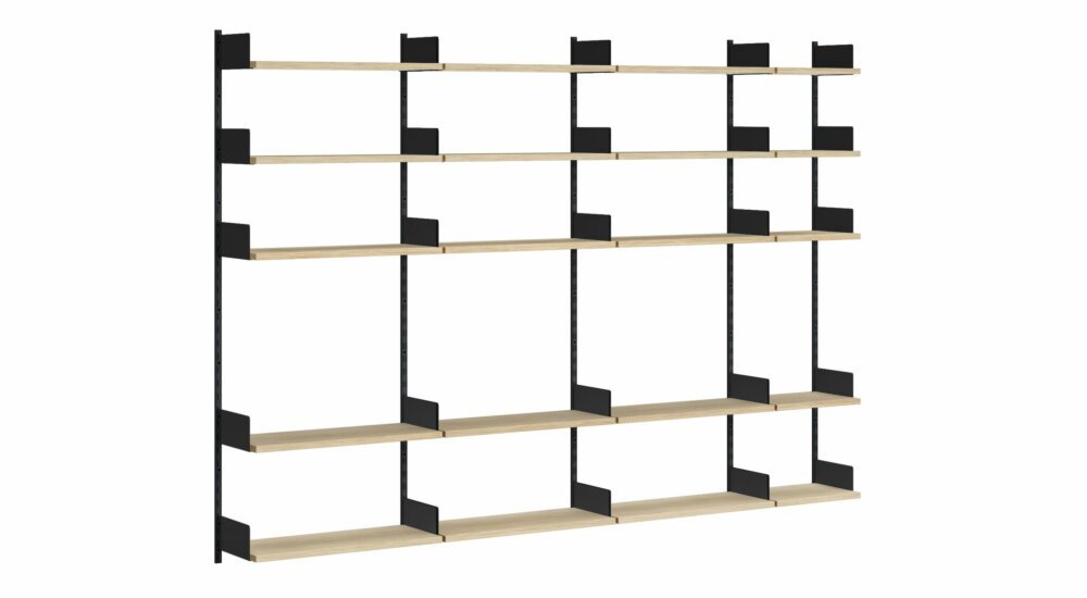 On Wall B 350 Shelving System, Wooden Wall Shelf System