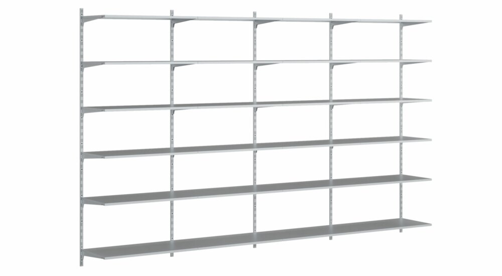 P Slot S 401 Wall Shelving System, Wall Mounted Shelving Systems