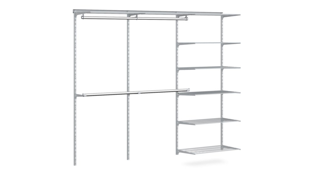 Walk In D 303 Shelving System, Rubbermaid Adjustable Brackets And Shelving