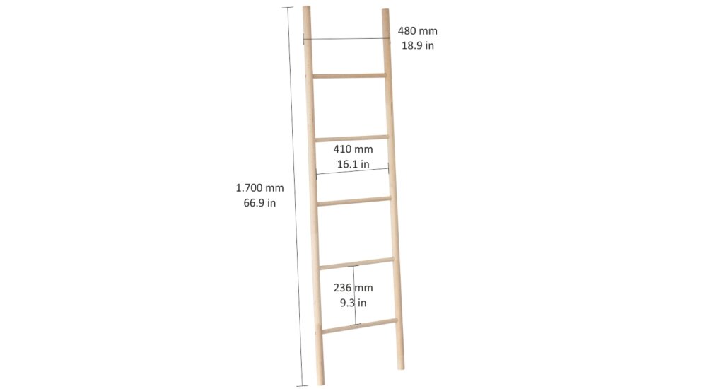 EMMI Towel ladder 48x170 cm beech