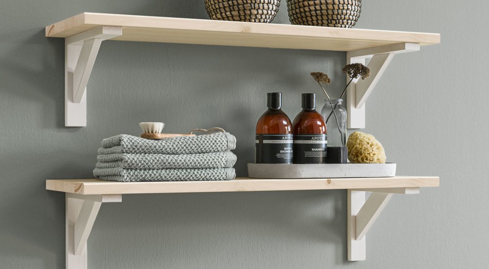 Country Wooden Shelf Bracket Pinewood Regalraum Com - White Wall Shelves With Brackets