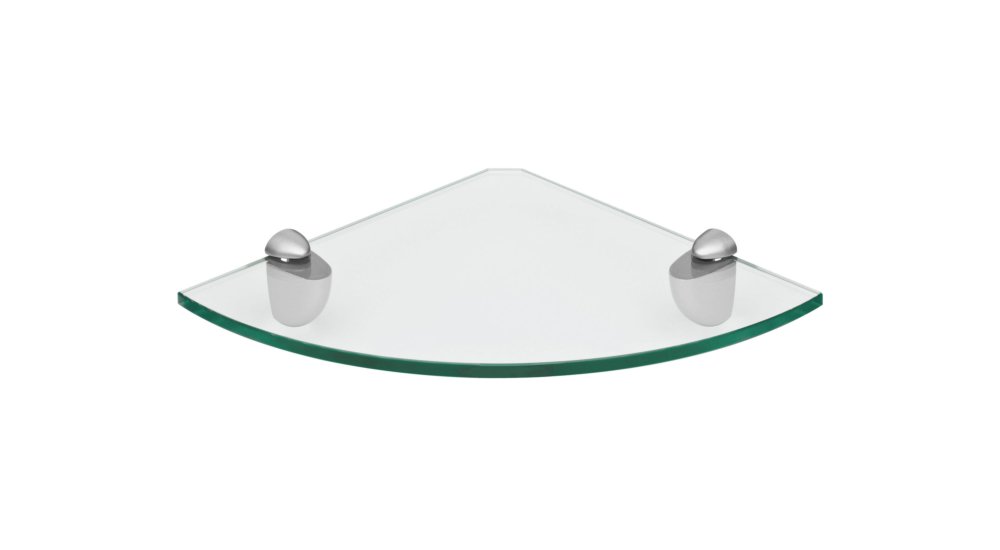 Étagère Murale En Verre Trempé 40 Cm - Support Flottant Chromé Pour Salle De Bain, Douche, Cuisine, Profondeur 13 Cm - 5