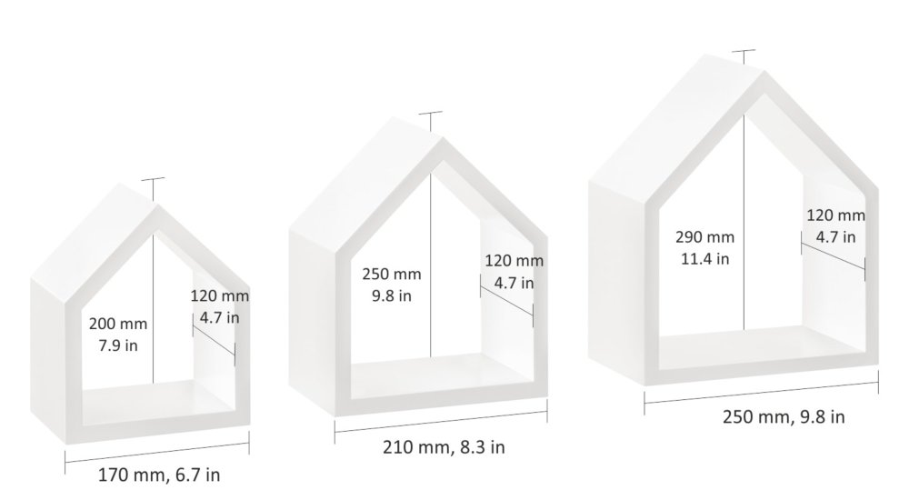 cottage wandregal haus 3 stuck weiss regalraum com