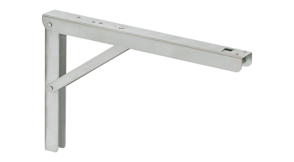 Folding Shelf Supports Metal Brackets Folded Strengthened Silver 300 or 400 mm 