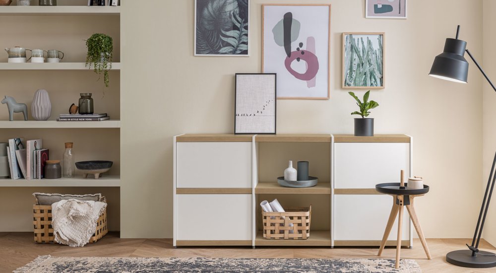 YOMO 5x6 Regalsystem | 280x225x35 cm weiß, eiche, pool YOMO Wohnregal online bestellen | REGALRAUM | Regalsystem