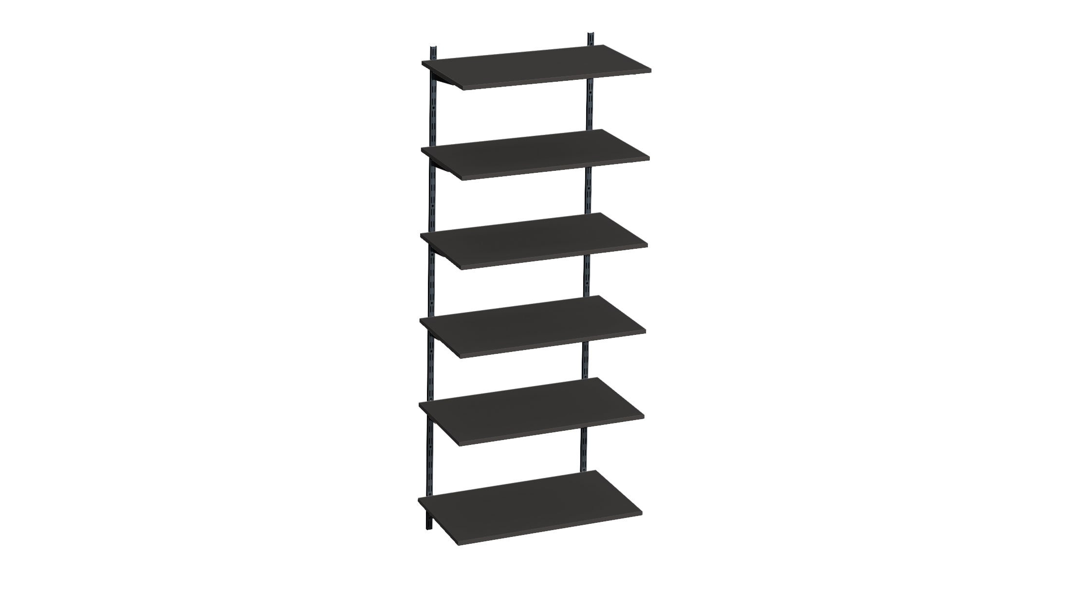 P SLOT H2 101 Wandregalsystem | 80x200x42 cm weiß, eiche Regalböden nach Maß weiß, schwarz, fichte, eiche