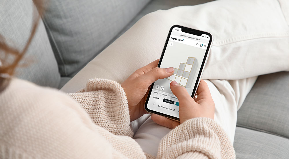Regalkonfigurator Regalplaner auf dem Smartphone