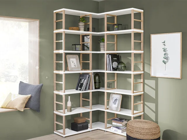 Eckregal - Dekore im Vergleich - Eckregal Holz Eckregal Holz mit Büchern und Deko
