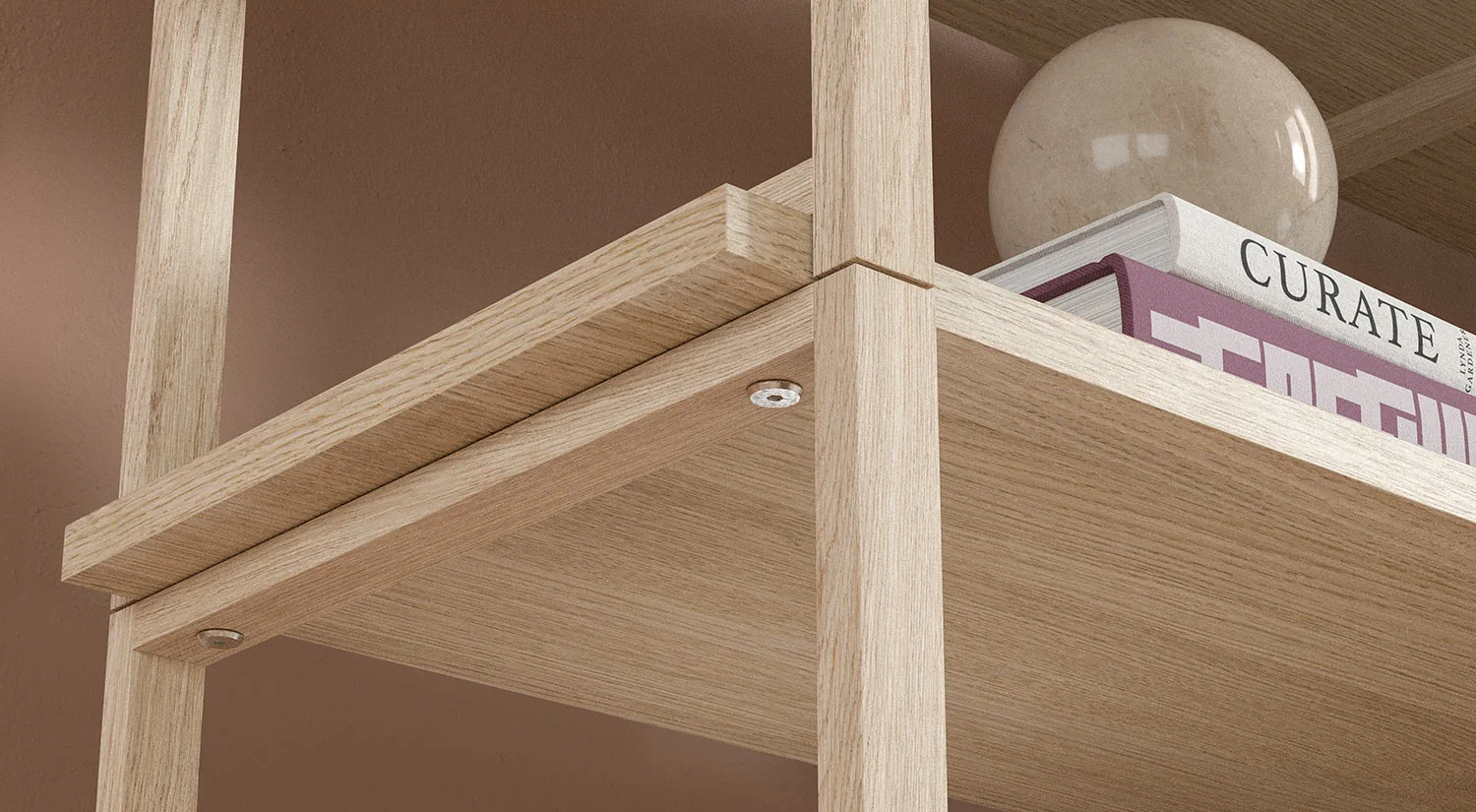 Wooden Shelving Unit AIKO - Side Frame Connectors