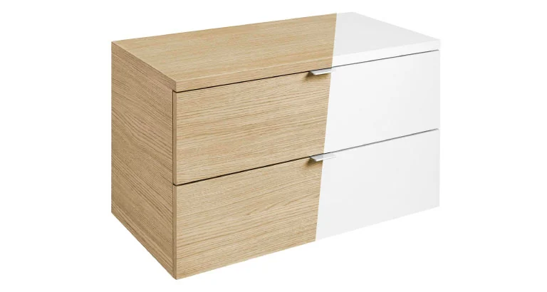 WALK-IN Schubladenelement in eiche und weiß