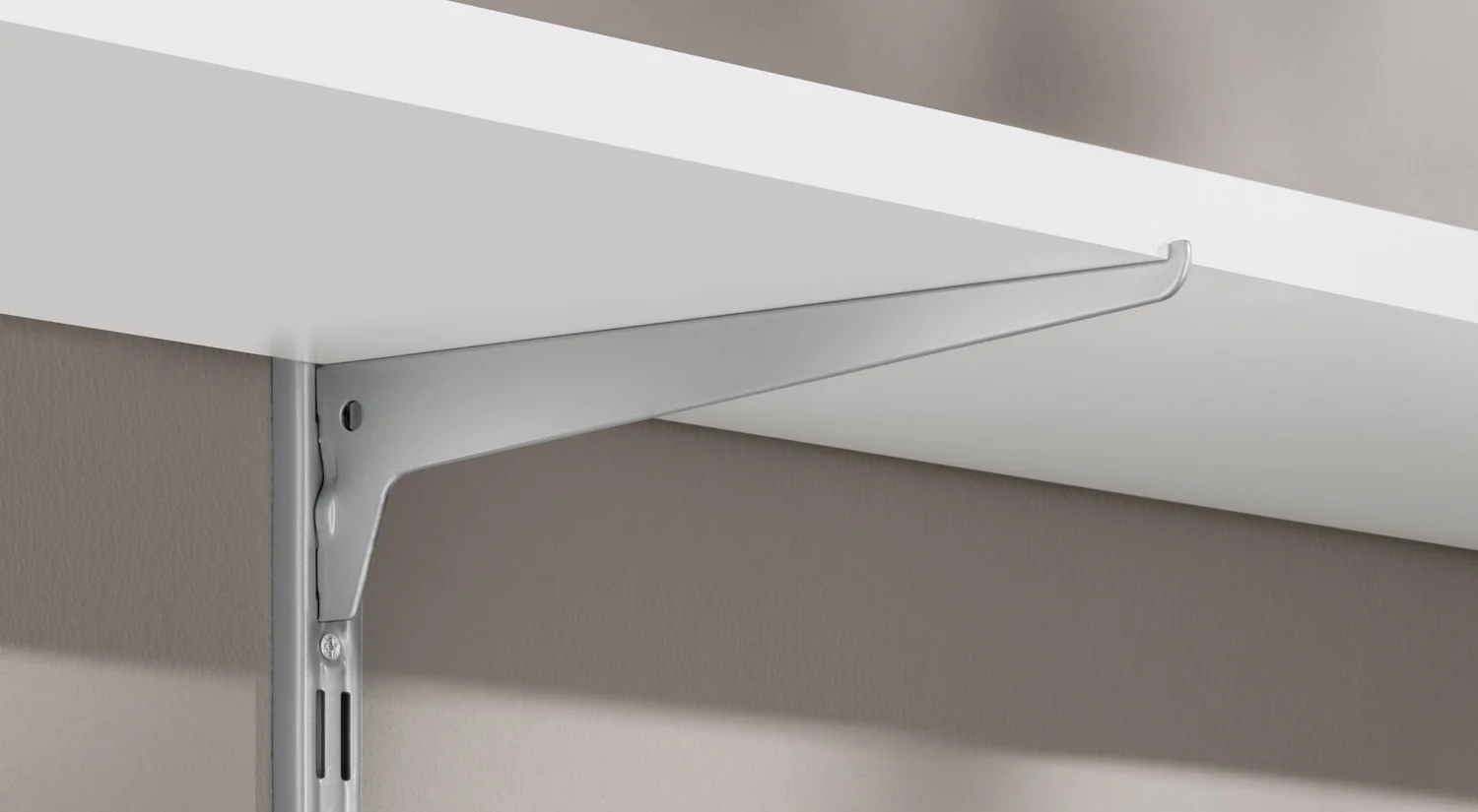 Custom shelf board - White with P-SLOT single slot bracket