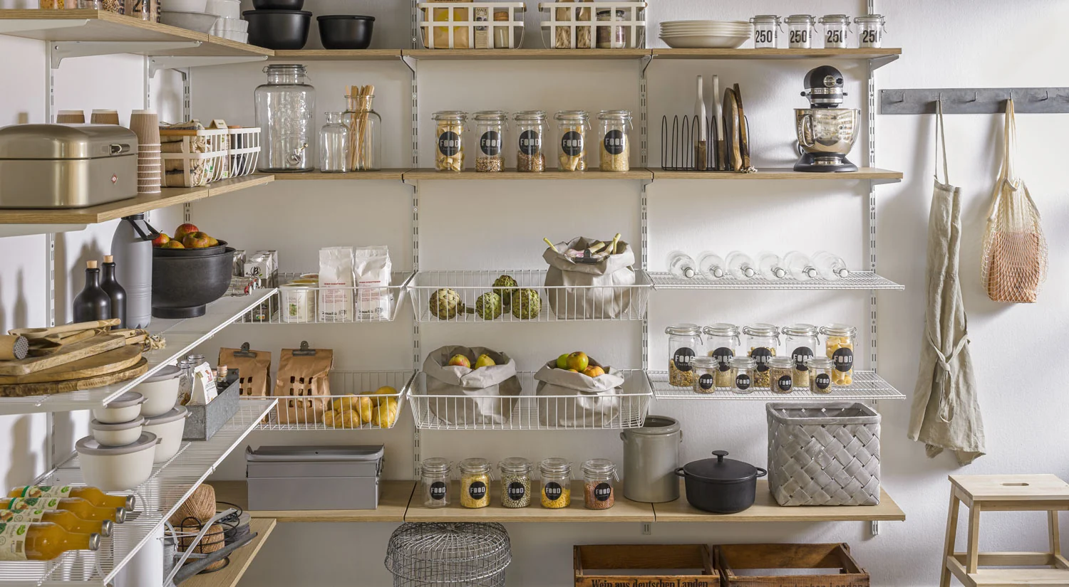Metal shelf boards - P-SLOT shelving system with wire shelf boards