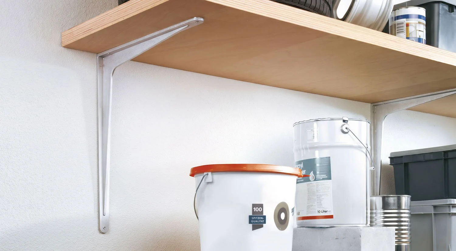 Heavy Duty Shelf Brackets - HERAKLES in the garage, basement, store room