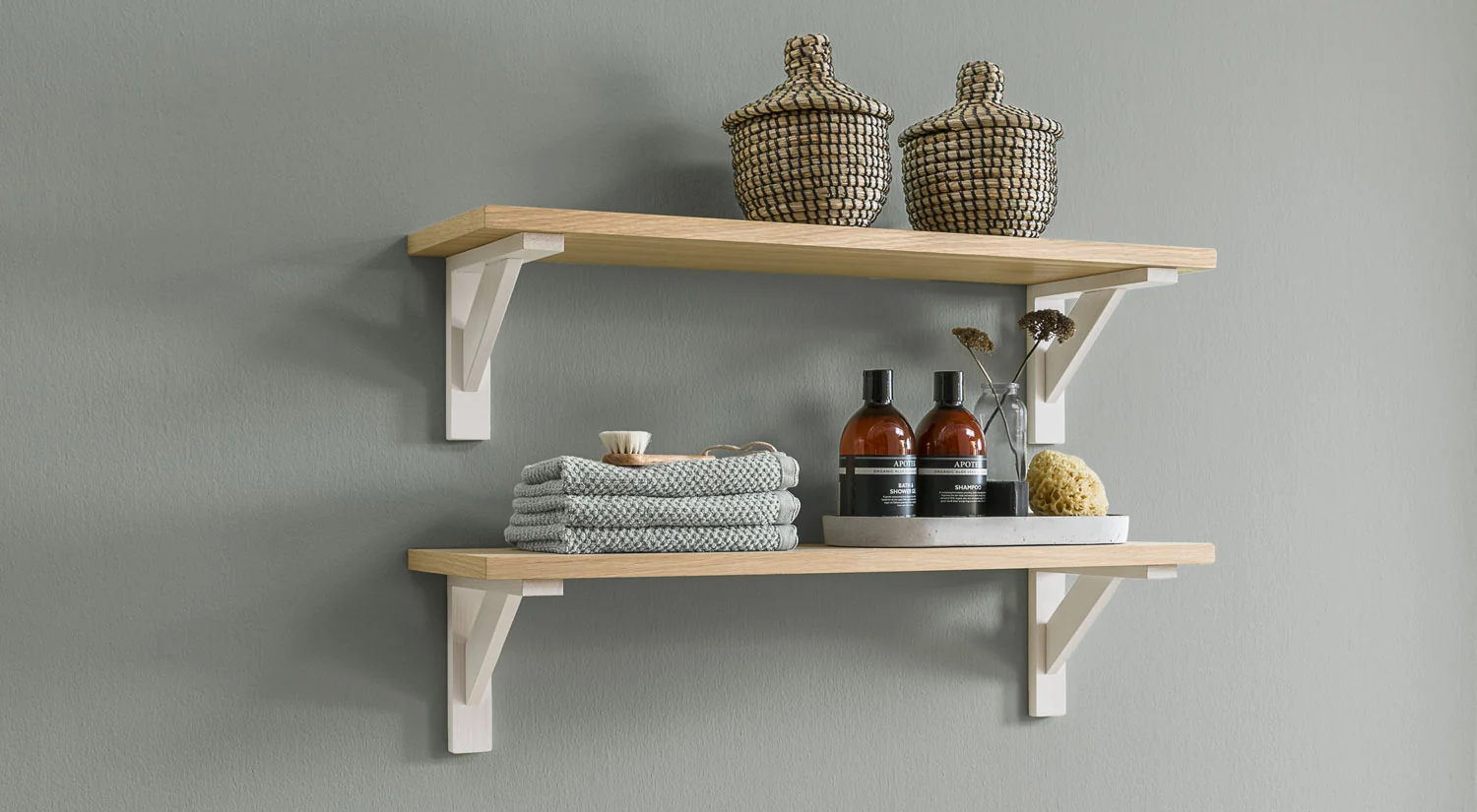 Bathroom Wall Shelves - BOARD+COUNTRY wood oak white